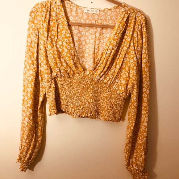 Lulus Tops - Smocked floral crop